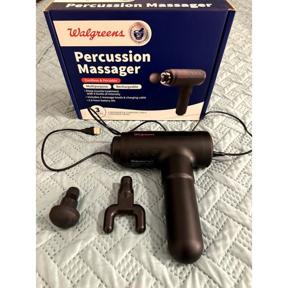 Walgreens 899209 Cordless & Portable Percussion Massager Multipurpose - Picture 1 of 6